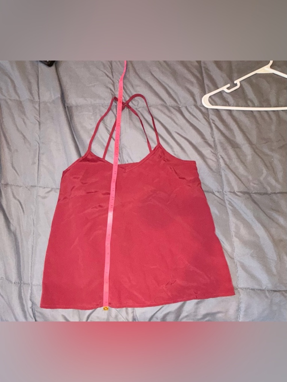 Hollister Burgundy Satin-Look Strappy Camisole Tank Top Size Small - Picture 5 of 5